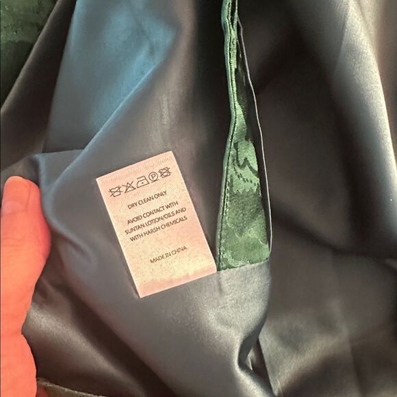 EUC Saloni 100% silk green mini faux wrap dress long sleeve mini US 4 - Picture 5 of 8